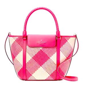 Kate Spade Cruise Gingham Wild Rose Medium Tote - NWT RETAIL $429